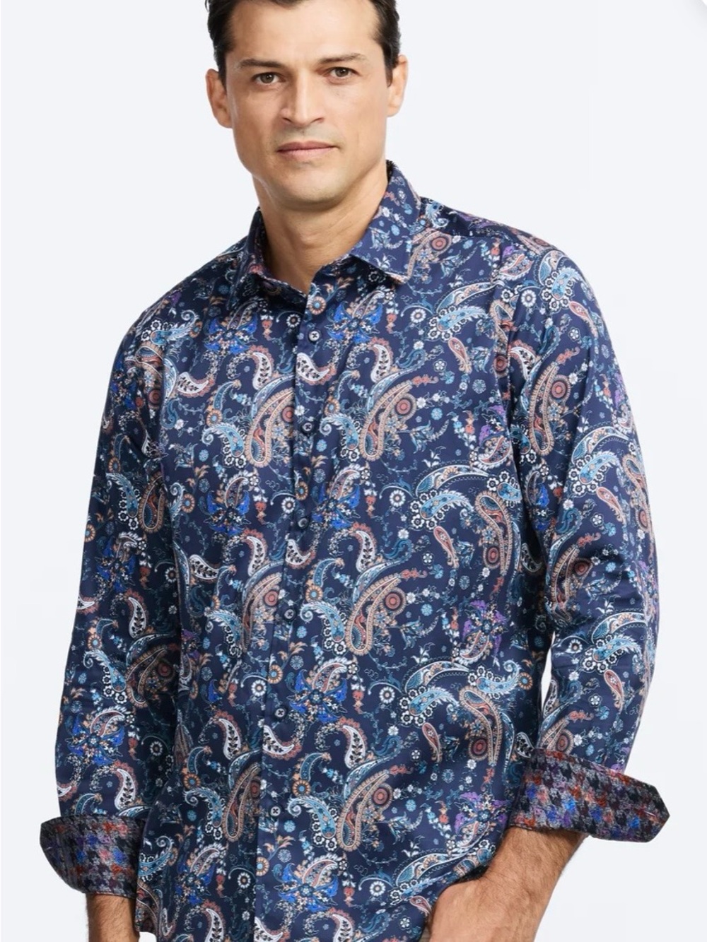 Robert Graham Navy Multicolor Paisley Button-Down Shirt